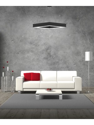 Hegza Lighting Rombo (Siyah Kasa) Ledli Modern Avize
