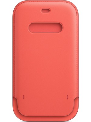 Apple iPhone 12 - 12 Pro Deri Zarf Kılıf MagSafe Pembe Greyfurt - MHYA3ZM/A