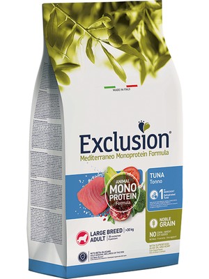 Exclusion Monoprotein Düşük Tahıllı Ton Balıklı ve Narlı Büyük Irk Yetişkin Köpek Maması 12 kg
