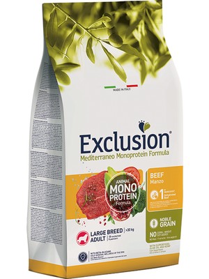 Exclusion Monoprotein Düşük Tahıllı Sığır Etli ve Narlı Büyük Irk Yetişkin Köpek Maması 12 kg