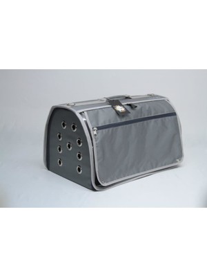 Leon Pet Büyük Şeffaf&perdeli Flybag Gri