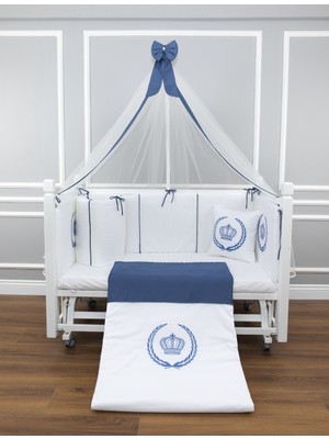 Maya Baby Royal Uyku Seti 60 x 120 cm Indigo Cibinlikli