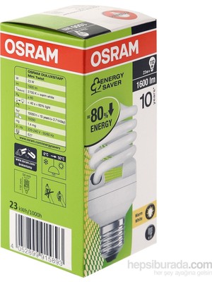 Osram 23 Watt E-27 Sarı Işık Enerji Tasarruflu Ampul 10 Adet 23W/827