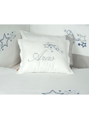 Pudradecor Halley Kişiye Özel Bebek Uyku Seti / Gri Gece Mavisi