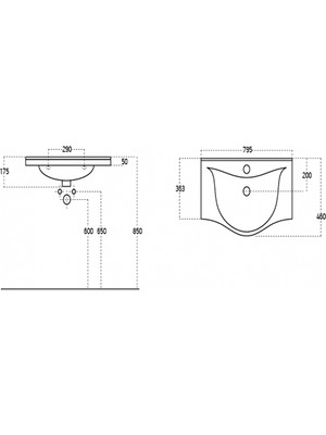 Sanovit Albatros 80 cm Beyaz Lavabo PY10080