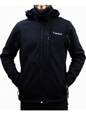 Mudwill Outdoor Softshell Erkek Mont Ceket Siyah-Haki