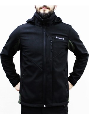 Mudwill Outdoor Softshell Erkek Mont Ceket Siyah-Haki