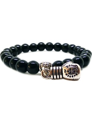 Kusakli Boks Eldivenli Oniks Doğaltaş Erkek Bileklik