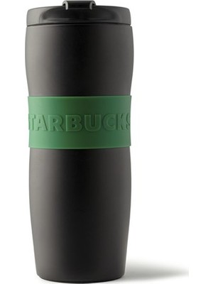 Starbucks® Klasik Seri Termos Mat Yeşil Siyah Renkli Paslanmaz Çelik 355 ml