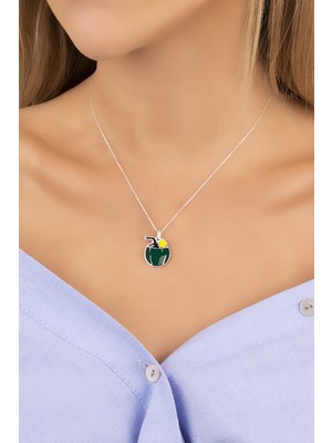 Diversity Jewelry Kadın Gümüş Renkli Elma Kolye