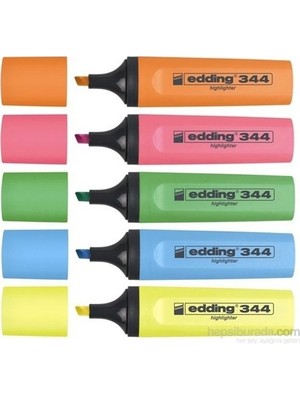 Edding Fosforlu Kalem E-344 5 Li Poşet Ed344P599 + Pensan Tükenmez Trıball 1Mm Renkli 8 Li Set 01003