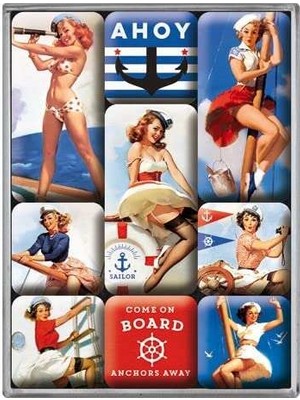 Nostalgic Art Pin Up Ahoy Magnet Set 9 Parça