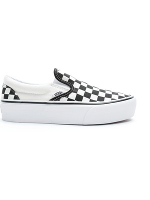 Vans Classic Slip-On Platform Kadın Siyah - Bej Sneaker