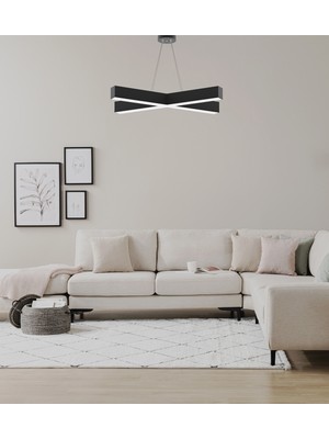 Hegza Lighting Papıllon (Siyah Kasa, Beyaz Işık) Ledli Modern Avize