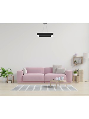 Hegza Lighting Quattro (Siyah Kasa, Sarı Işık) Ledli Modern Avize