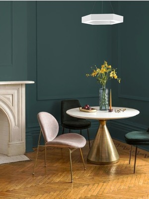 Hegza Lighting Hexagon (Beyaz Kasa, Beyaz Işık) Ledli Modern Avize