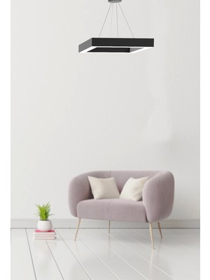 Hegza Lighting Quattro (Siyah Kasa, Beyaz Işık) Ledli Modern Avize