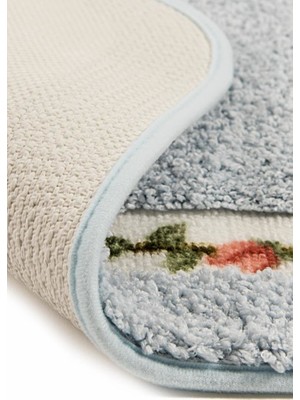 Giz Home Gül Banyo Paspası 70X120 Blue