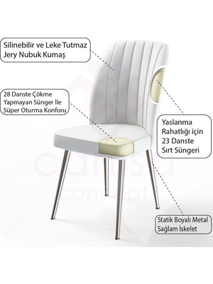 Canisa Concept Platinum Serisi Geniş Oturum Alanlı 1.sınıf Sandalye Ayaklar Krom