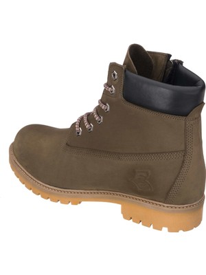 Costo Shoes Haki Nubuk Timberland Stil Kışlık Büyük Numara Erkek Bot Sıcak Astar Rahat Geniş Kalıp 48