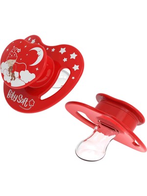 BabySoft Damak Uçlu Kırmızı Uyku Emziği 6 - 18 Ay