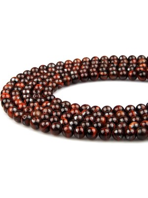 Alibaba Doğaltaş Kırmızı Kaplan Gözü Doğal Taş Dizi 8 mm Küre Kesim