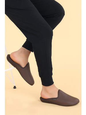 Ceyo Pierro 10 Kışlık Günlük Ev İçi Erkek Terlik Kahverengi