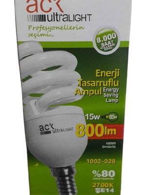Ack 15W Tararruflu Ampül - E14 Gün Işığı