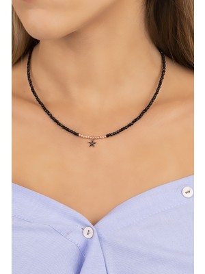 Diversity Jewelry Kadın Gümüş Cam Taşlı Deniz Yıldızı Kolye