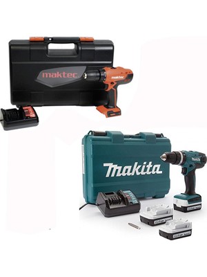 Makita DF347DWE3 + Maktec Darbeli Akülü Matkap 3 Akülü Set 14.4V