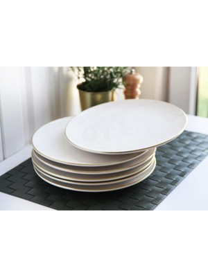 Gönül Beyaz Gold 6'lı Servis Tabağı