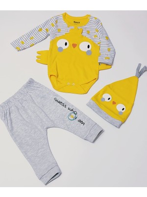 Miniworld Unisex Yellow Chick 3'lü Zıbın Takım