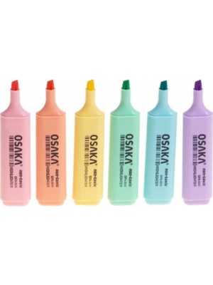 Osaka Fosforlu Kalem Seti Pastel Renkler 6'lı