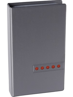 2K Pvc Double Color Kartvizit Albümü 4 Sıralı 160 Kartlık Gri