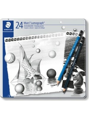 Staedtler Lumograph Kurşun Kalem Metal Kutuda 24'lü