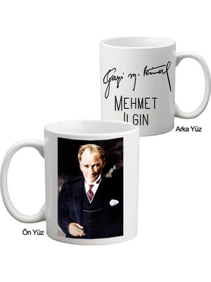 Biresimden Gazi Mustafa Kemal Atatürk Imzalı Isimli Kupa Bardak