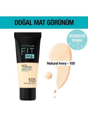Maybelline New York Fit Me Matte Fondöten -105 Natural Ivory