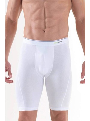 Tender Cotton Büyük Beden Uzun Paça Beyaz Boxer 9230