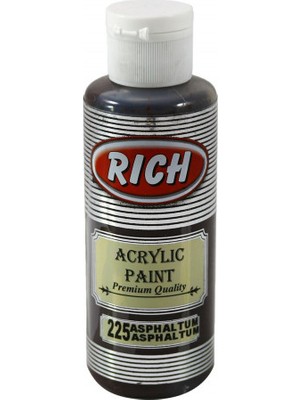 Rich Akrilik Boya 225 Asphalthum Renk Seçeneği ile Kolay Uygulama 120 cc Özellikli Sanatsal Malzeme