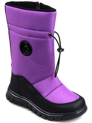 Cool Kız Çocuk Mor Termal Kar Bot Su Geçirmez Özellikli Rahat Tabanlı Kışlık Ayakkabı
