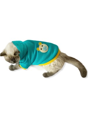 Kemique Blue Bear Kapşonlu Sweatshirt Kedi Süeteri Kedi Kıyafeti XXL