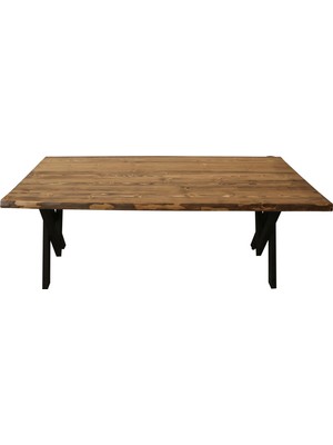 Ateş Wooden Doğal Ahşap Köknar Kütük Yemek Masası