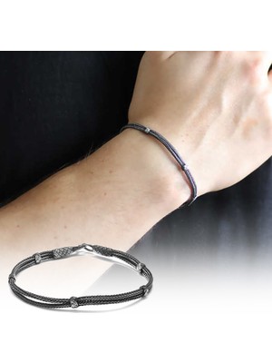 Gül Endam El Işçiliği Çift Sıralı Tasarım 1000 Ayar Gümüş Kazaz Bileklik