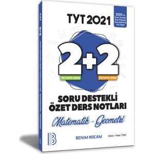 Benim Hocam Yayınları 2021 YKS TYT Matematik-Geometri 2 + 2 Soru Destekli Özet Ders Notları - Melis Teke