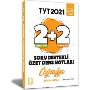 Benim Hocam Yayınları 2021 YKS TYT Coğrafya 2 + 2 Soru Destekli Özet Ders Notları - Melis Teke