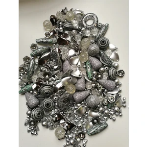 Hedef Bijuteri Bileklik - Kolye - Anahtarlık Yapımı İçin Gümüş - Simli Karışık Plastik Boncuk 250 gr