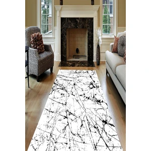 Kaymaz Dot Taban Yıkanabilir  Dijital Baskı Boyalı Fırça Darbesi Desenli Salon Halısı 100 x 600