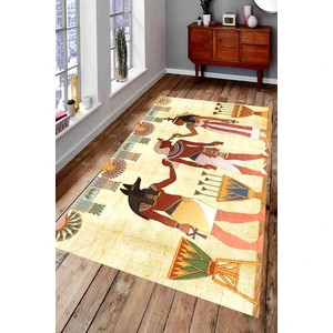 Kaymaz Dot Taban Yıkanabilir  Dijital Baskı Antik Sanat Desenli Salon Halısı 80 x 100