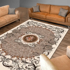 Kaymaz Dot Taban Yıkanabilir  Dijital Baskı Osmanlı Barok Desenli Salon Halısı 80 x 100