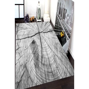 Kaymaz Dot Taban Yıkanabilir  Dijital Baskı Ağaç Kütük Desenli Salon Halısı 80 x 600